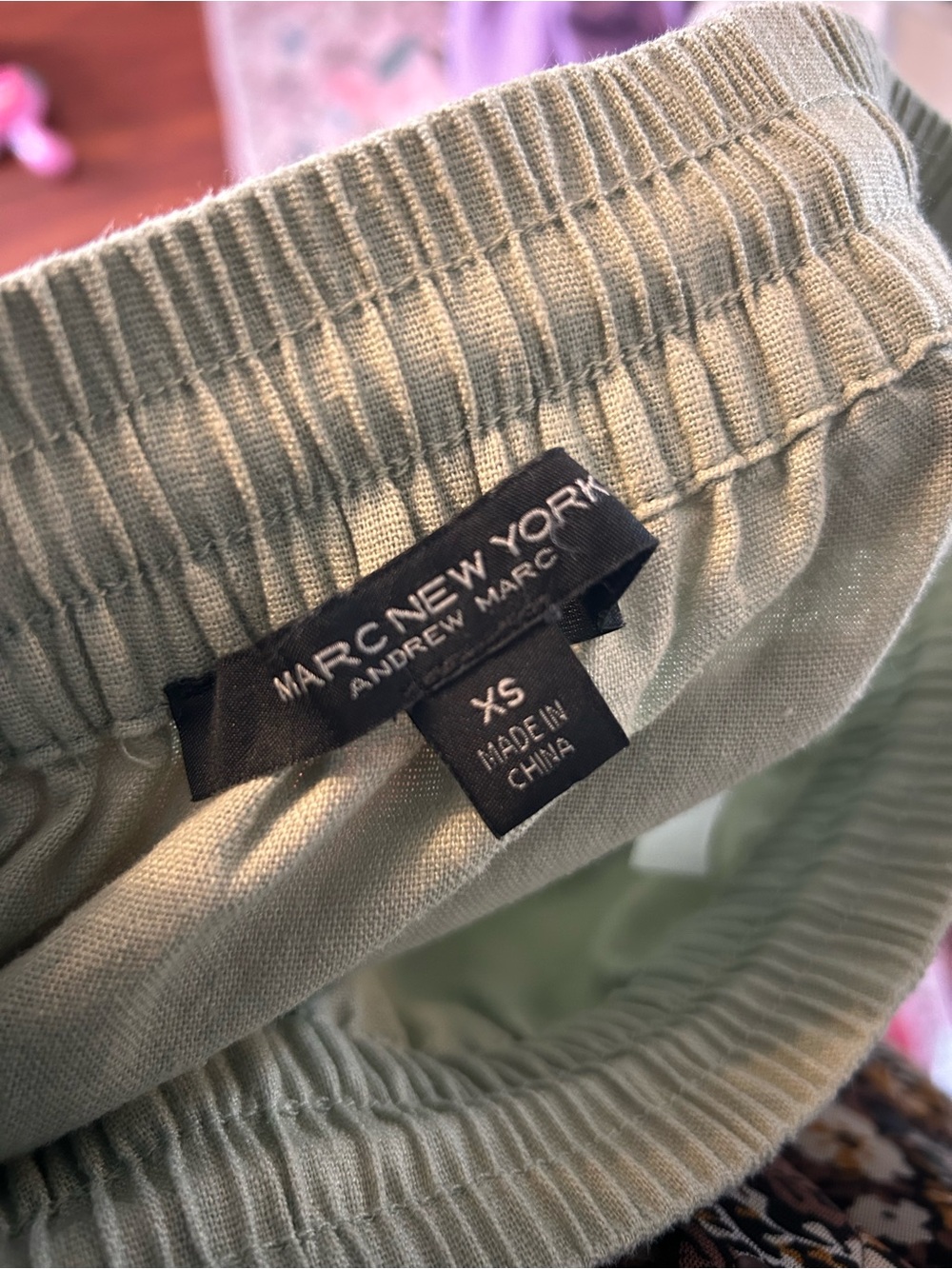 Marc New York Sage Drawstring Cargo Pocket Midi Linen Blend Skirt- Size XS - Picture 3 of 7